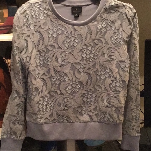 Worthington Sweaters - Worthington light grey lace sweater size small, like new condition.